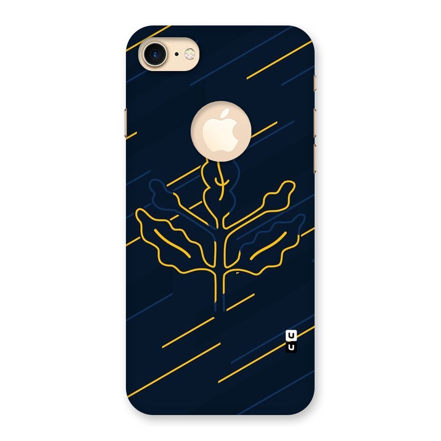 Yellow Leaf Line Back Case for iPhone 7 Logo Cut