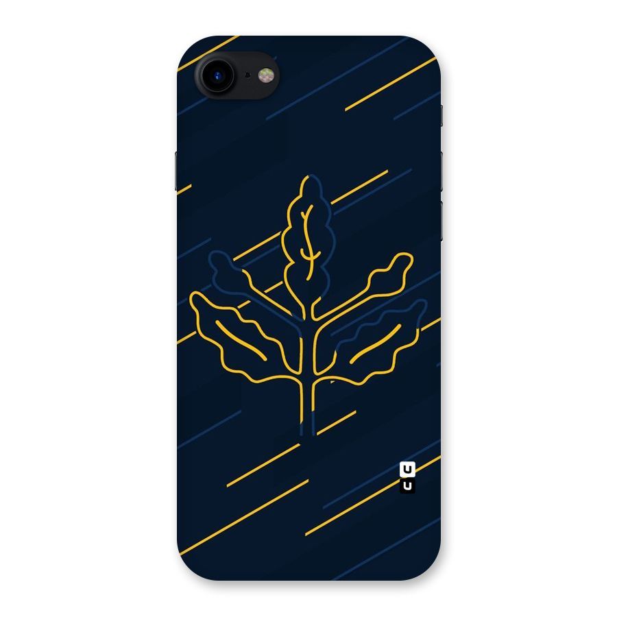 Yellow Leaf Line Back Case for iPhone SE 2020