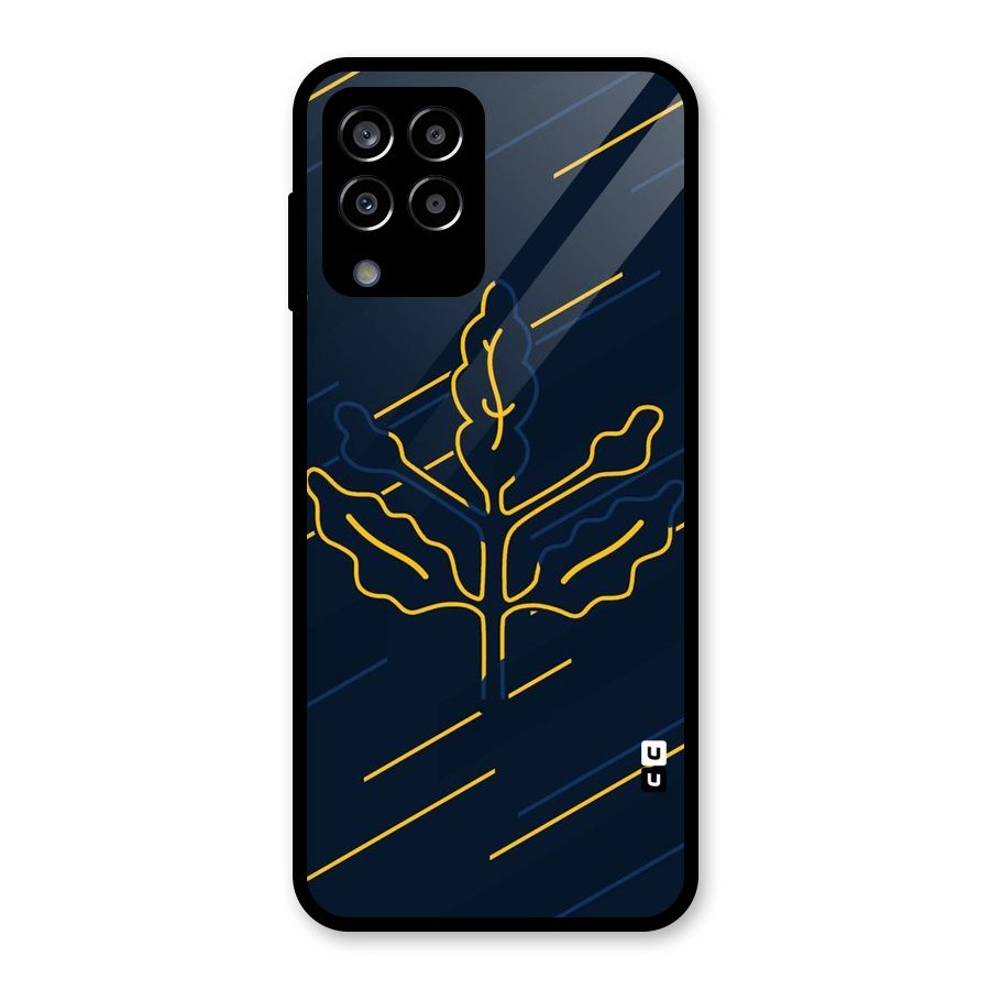 Yellow Leaf Line Glass Back Case for Galaxy M33