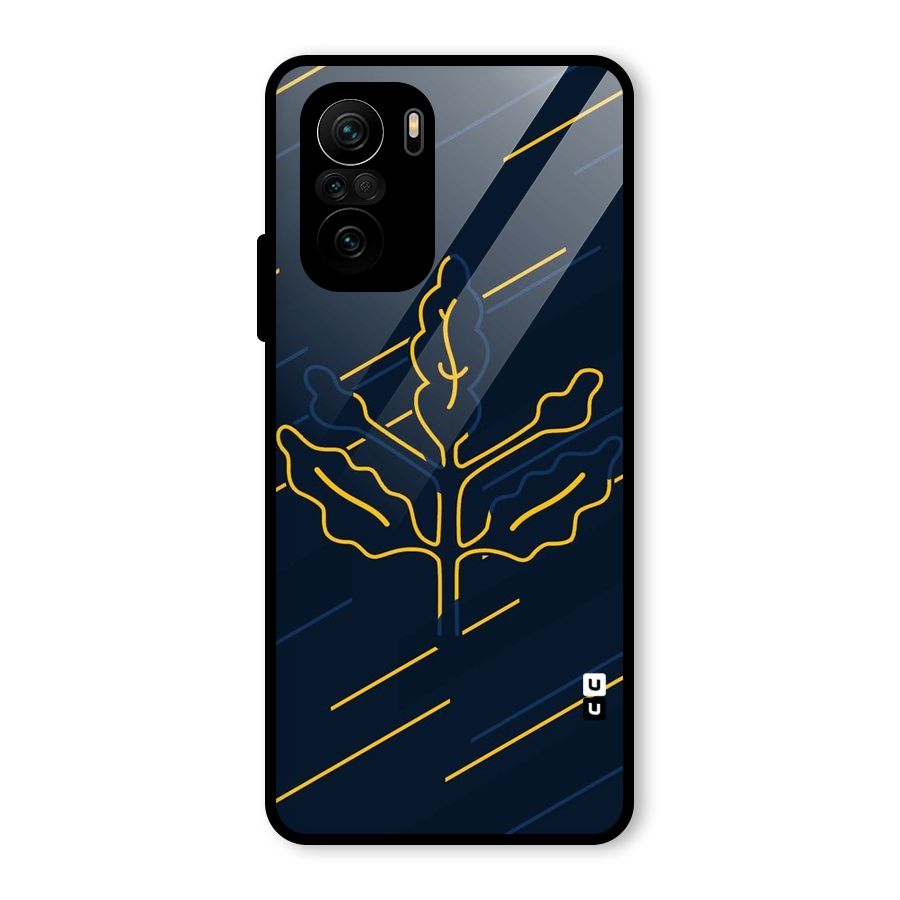 Yellow Leaf Line Glass Back Case for Mi 11x