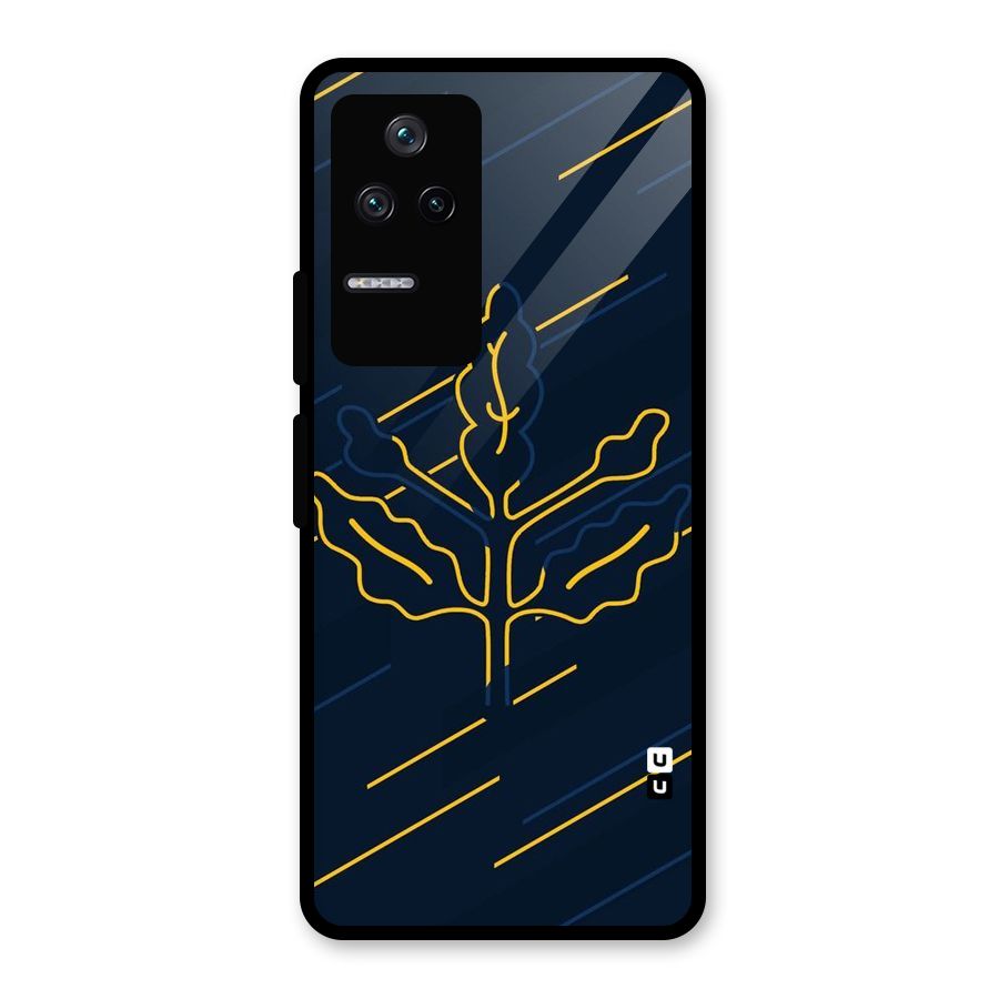 Yellow Leaf Line Glass Back Case for Poco F4 5G