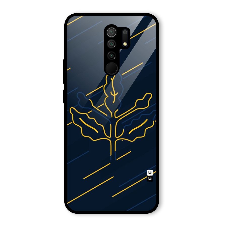 Yellow Leaf Line Glass Back Case for Poco M2