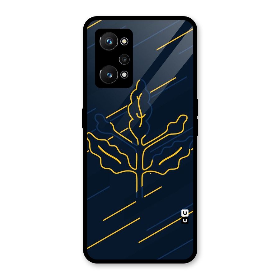 Yellow Leaf Line Glass Back Case for Realme GT Neo 3T