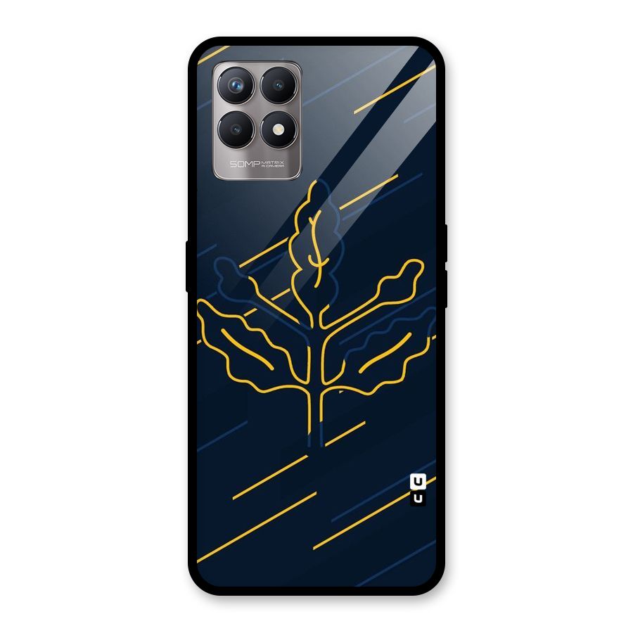Yellow Leaf Line Glass Back Case for Realme Narzo 50