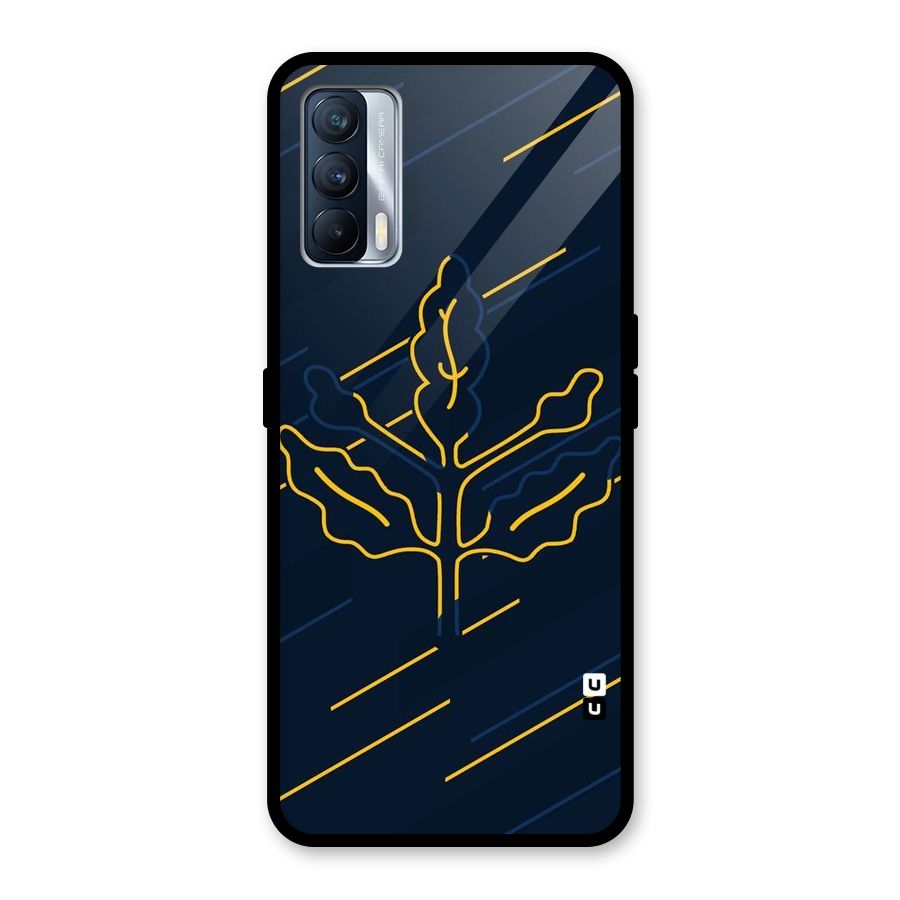 Yellow Leaf Line Glass Back Case for Realme X7