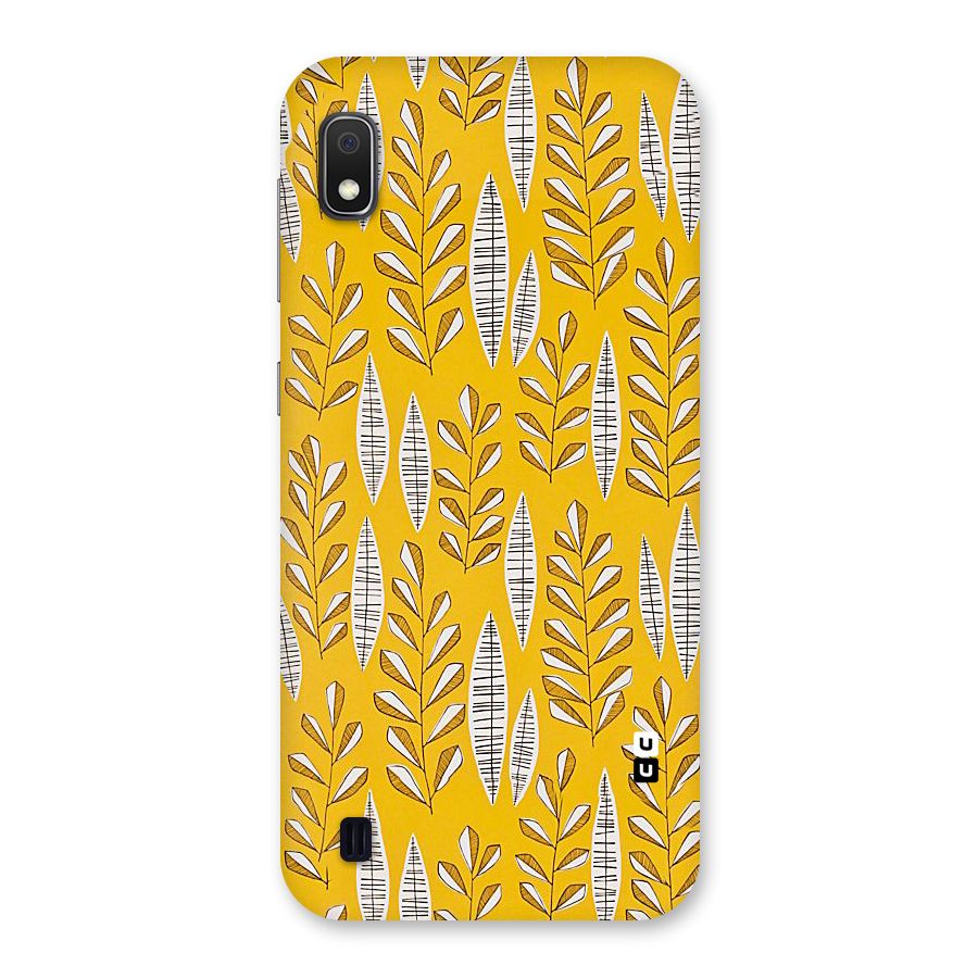 Yellow Leaf Pattern Back Case for Galaxy A10