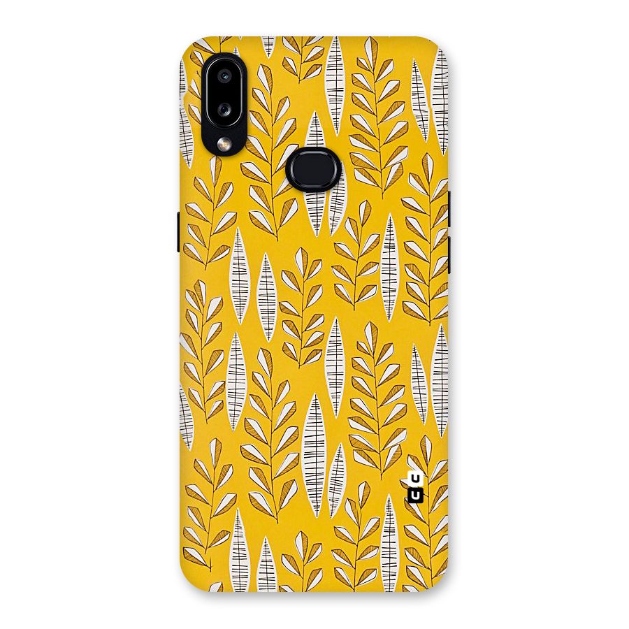 Yellow Leaf Pattern Back Case for Galaxy A10s