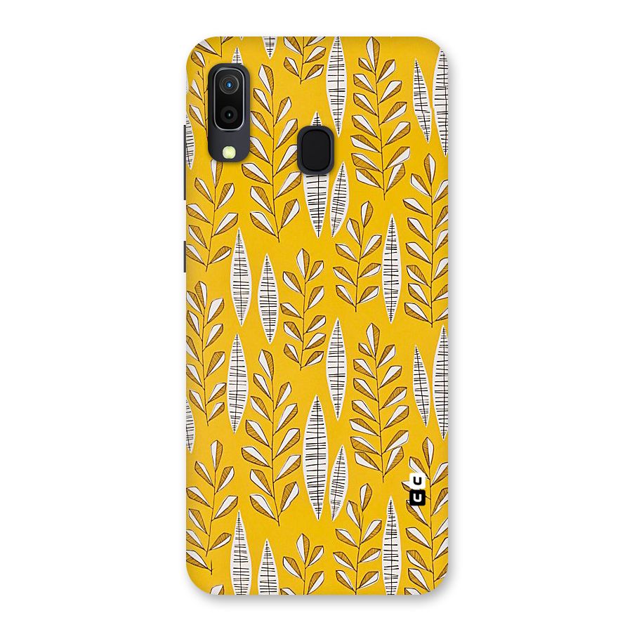 Yellow Leaf Pattern Back Case for Galaxy A20