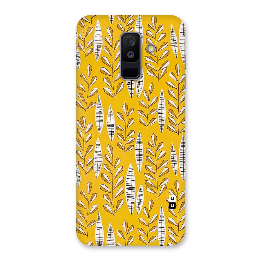 Yellow Leaf Pattern Back Case for Galaxy A6 Plus