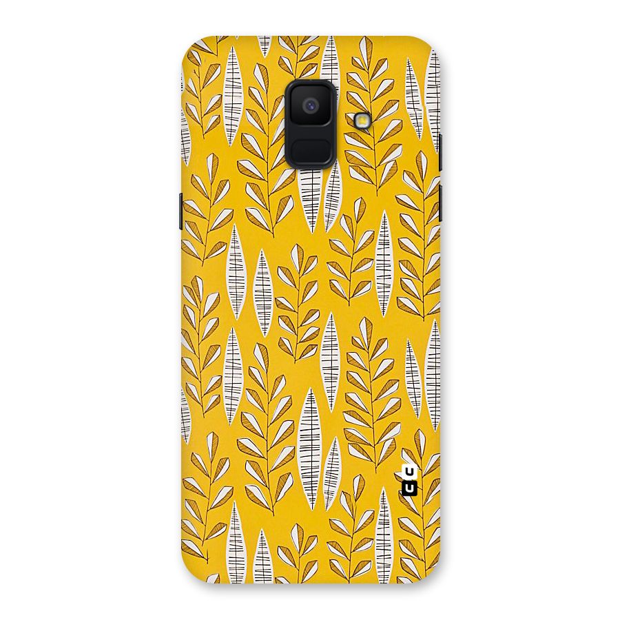 Yellow Leaf Pattern Back Case for Galaxy A6 (2018)