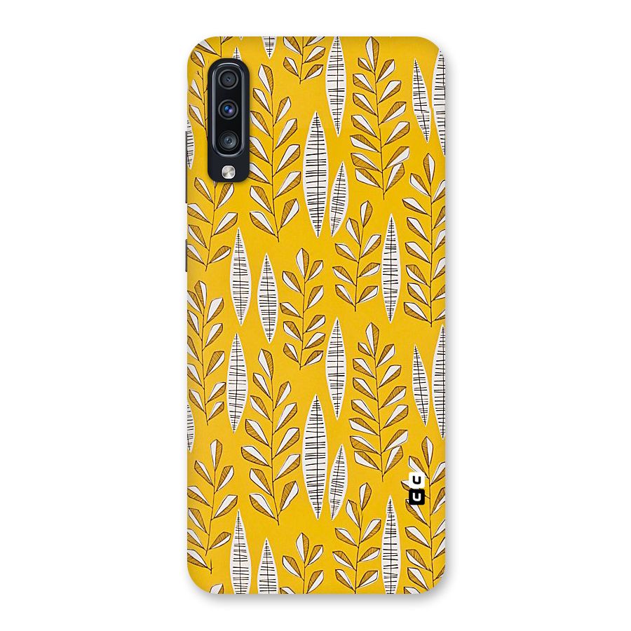 Yellow Leaf Pattern Back Case for Galaxy A70