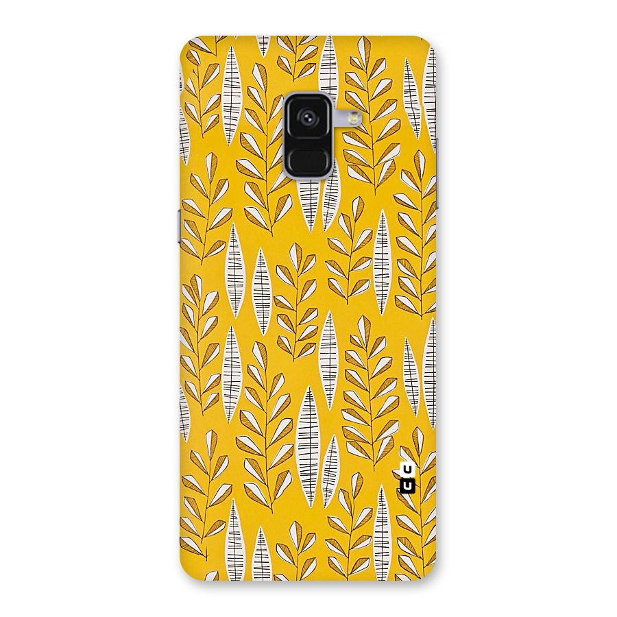 Yellow Leaf Pattern Back Case for Galaxy A8 Plus
