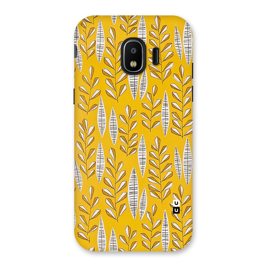 Yellow Leaf Pattern Back Case for Galaxy J2 Pro 2018