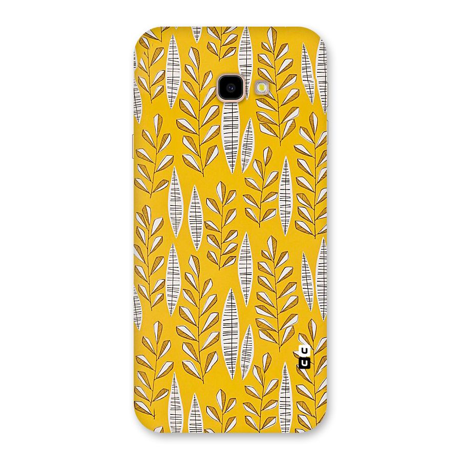 Yellow Leaf Pattern Back Case for Galaxy J4 Plus