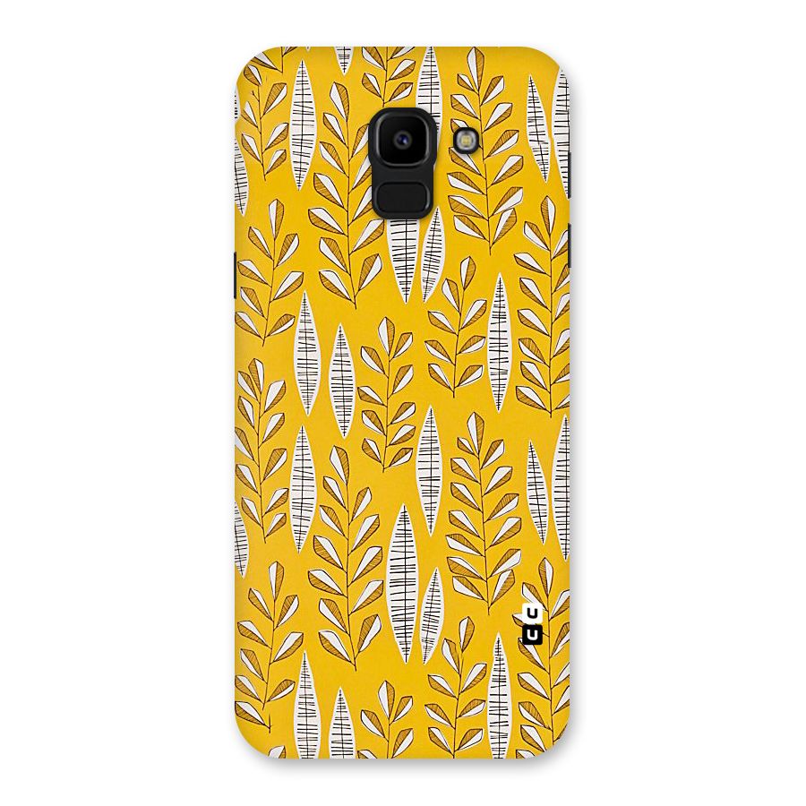 Yellow Leaf Pattern Back Case for Galaxy J6