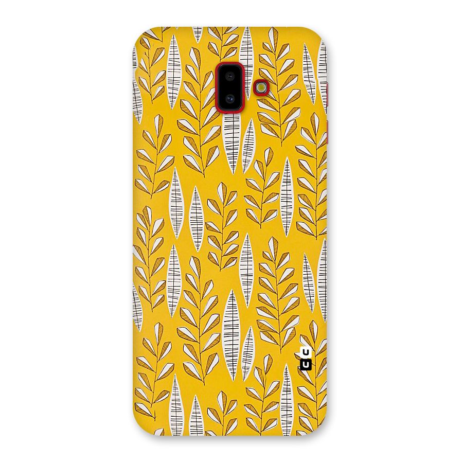 Yellow Leaf Pattern Back Case for Galaxy J6 Plus