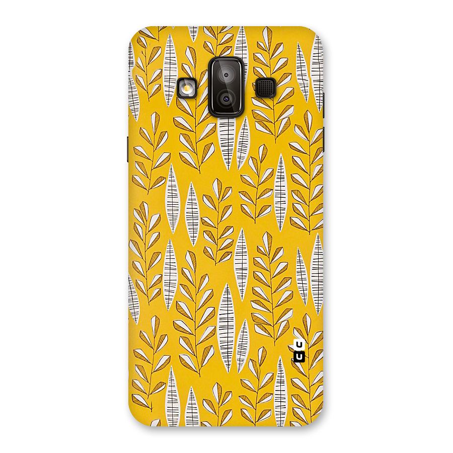 Yellow Leaf Pattern Back Case for Galaxy J7 Duo