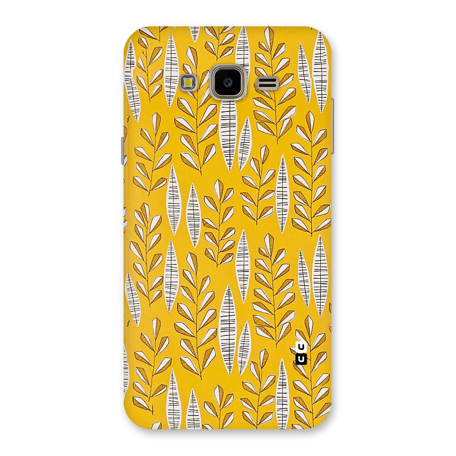 Yellow Leaf Pattern Back Case for Galaxy J7 Nxt