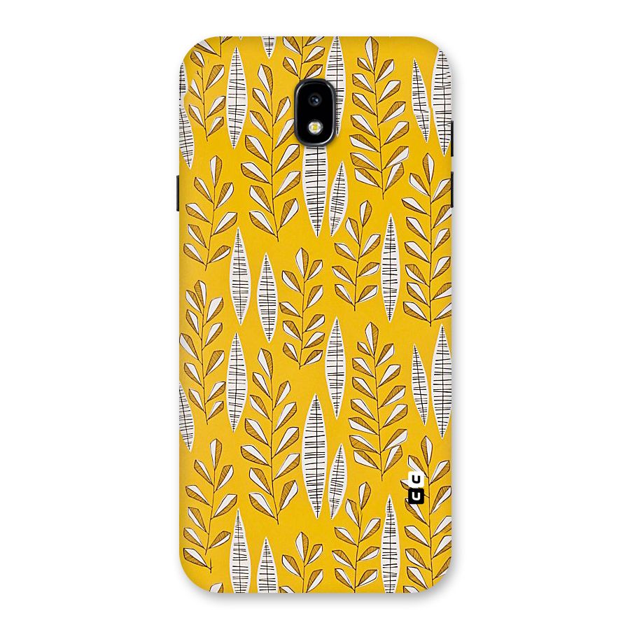Yellow Leaf Pattern Back Case for Galaxy J7 Pro