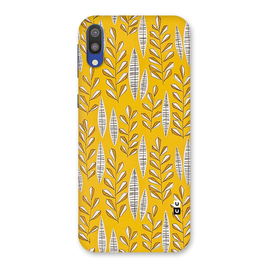 Yellow Leaf Pattern Back Case for Galaxy M10