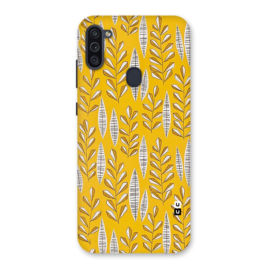 Yellow Leaf Pattern Back Case for Galaxy M11