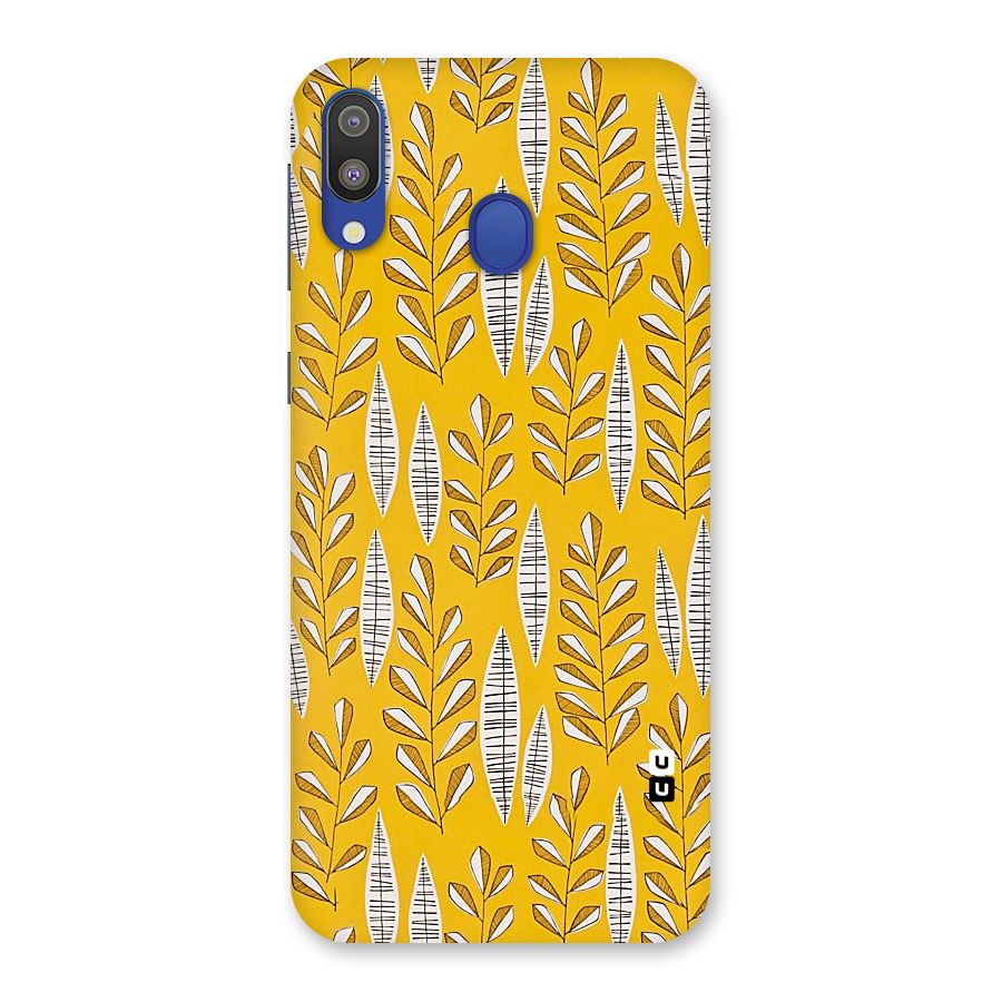 Yellow Leaf Pattern Back Case for Galaxy M20