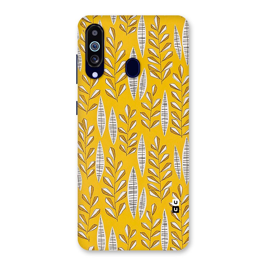Yellow Leaf Pattern Back Case for Galaxy M40
