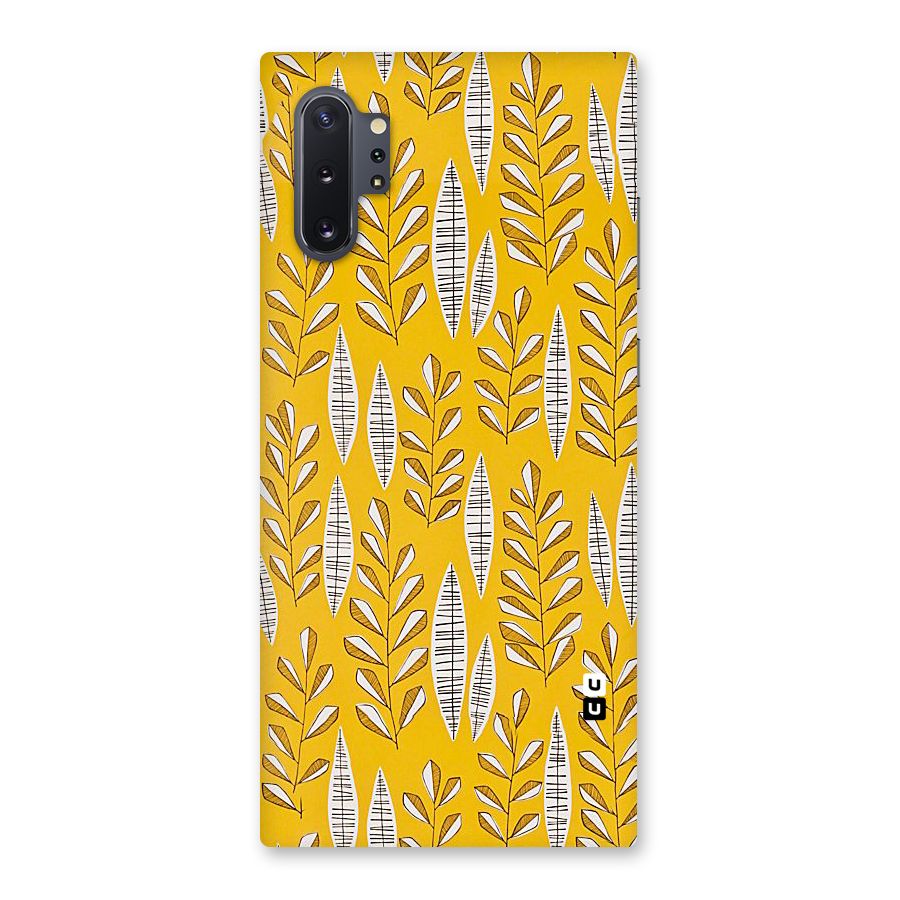 Yellow Leaf Pattern Back Case for Galaxy Note 10 Plus