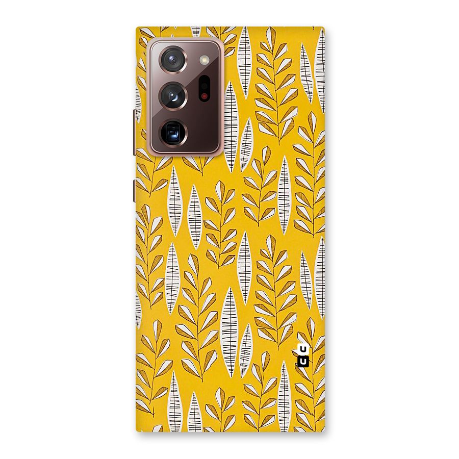 Yellow Leaf Pattern Back Case for Galaxy Note 20 Ultra