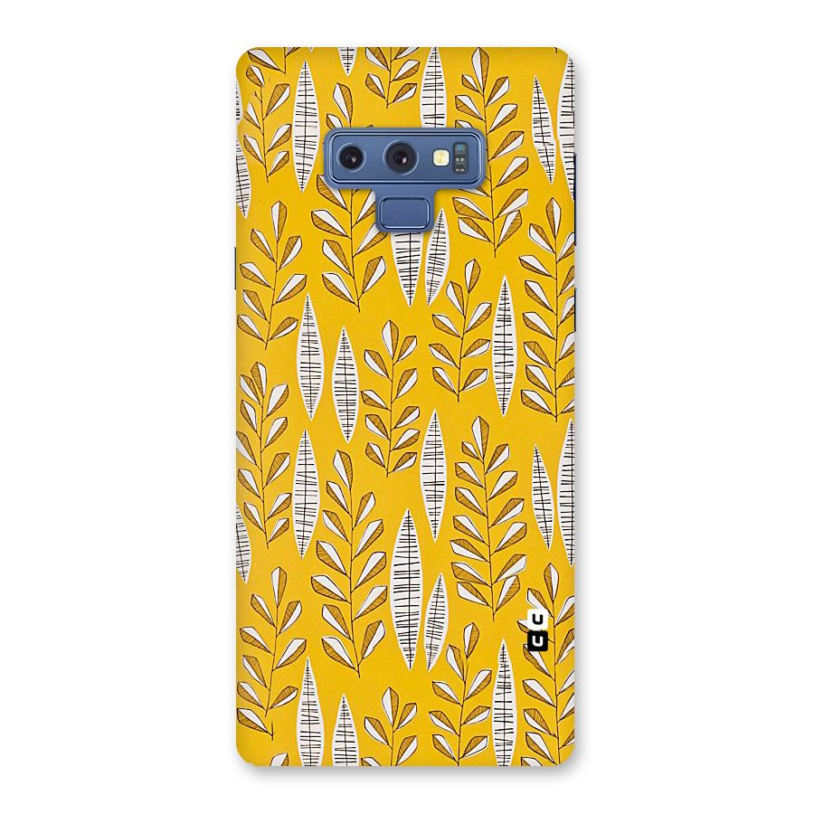 Yellow Leaf Pattern Back Case for Galaxy Note 9