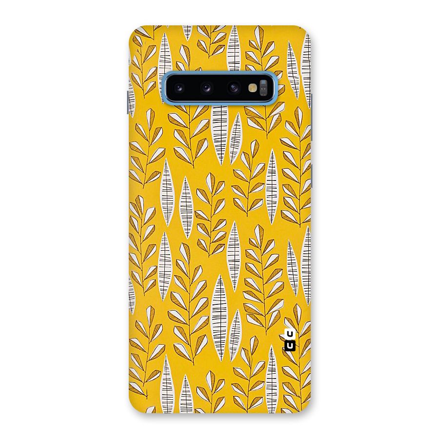 Yellow Leaf Pattern Back Case for Galaxy S10 Plus