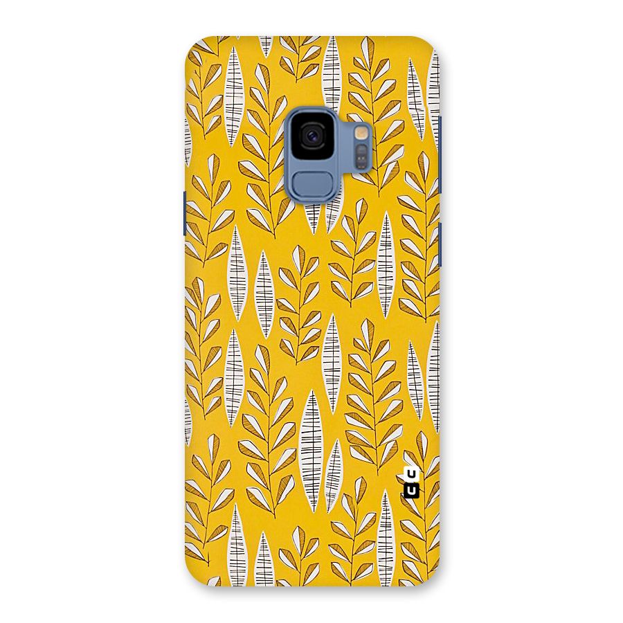 Yellow Leaf Pattern Back Case for Galaxy S9