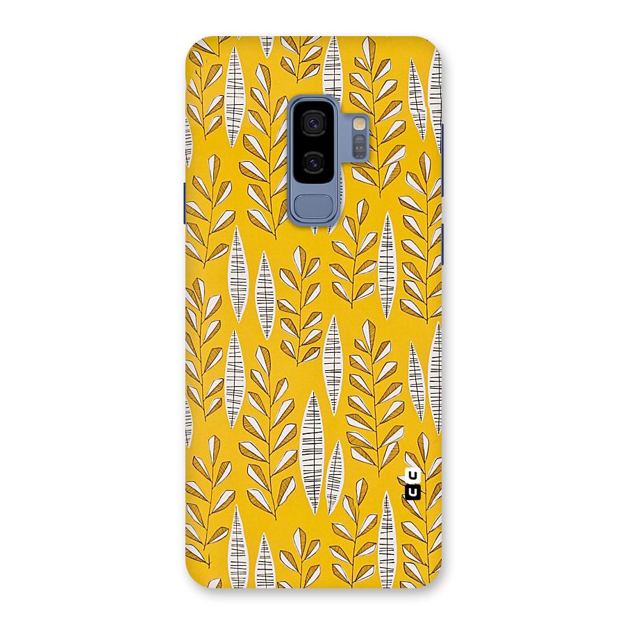 Yellow Leaf Pattern Back Case for Galaxy S9 Plus