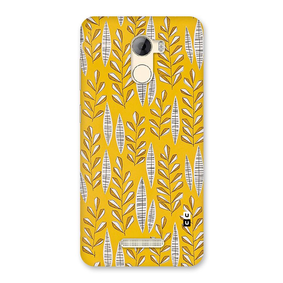 Yellow Leaf Pattern Back Case for Gionee A1 LIte