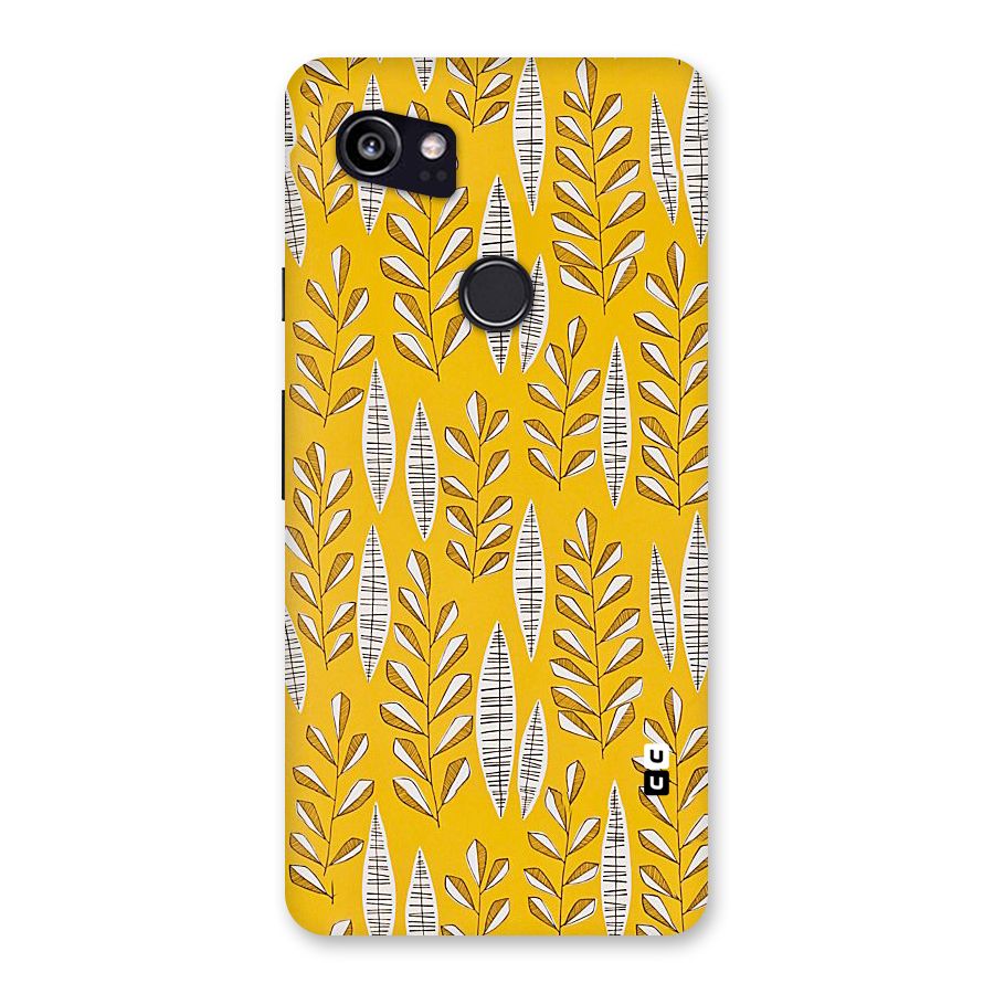 Yellow Leaf Pattern Back Case for Google Pixel 2 XL