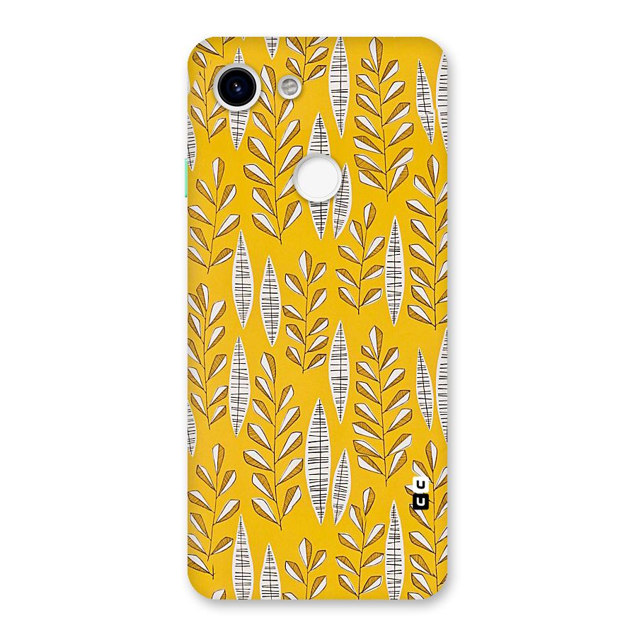 Yellow Leaf Pattern Back Case for Google Pixel 3