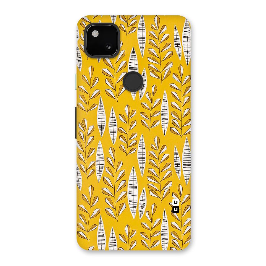 Yellow Leaf Pattern Back Case for Google Pixel 4a