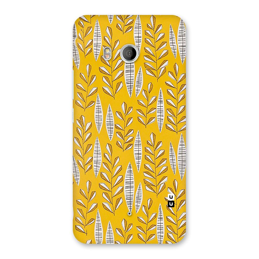 Yellow Leaf Pattern Back Case for HTC U11