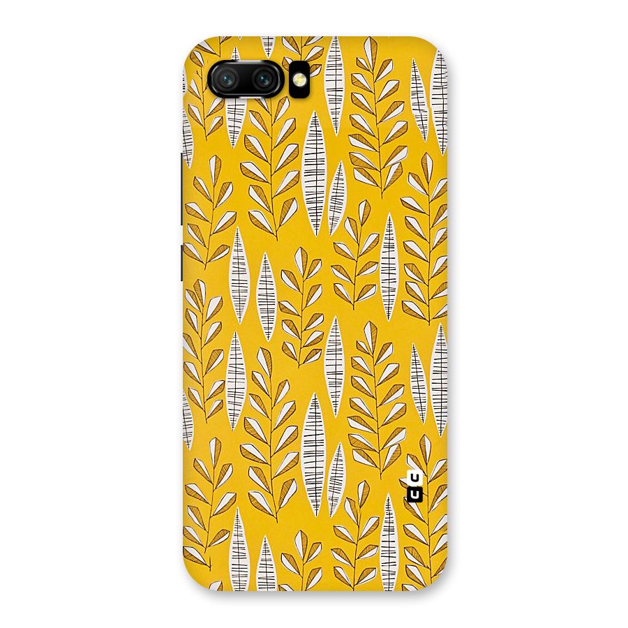 Yellow Leaf Pattern Back Case for Honor 10