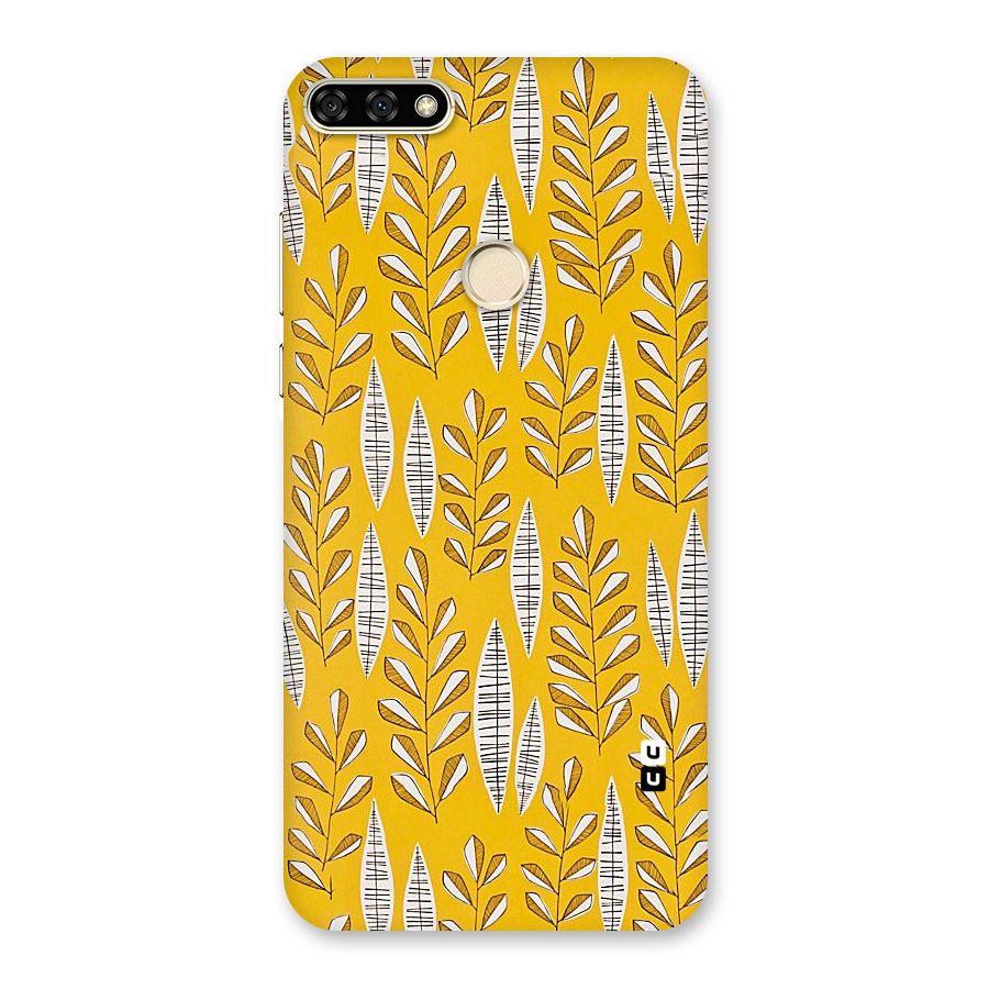 Yellow Leaf Pattern Back Case for Honor 7A