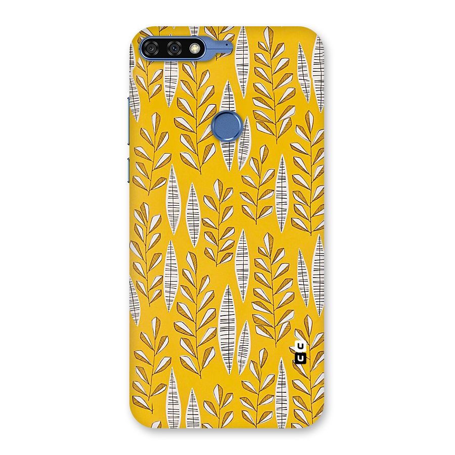 Yellow Leaf Pattern Back Case for Honor 7C