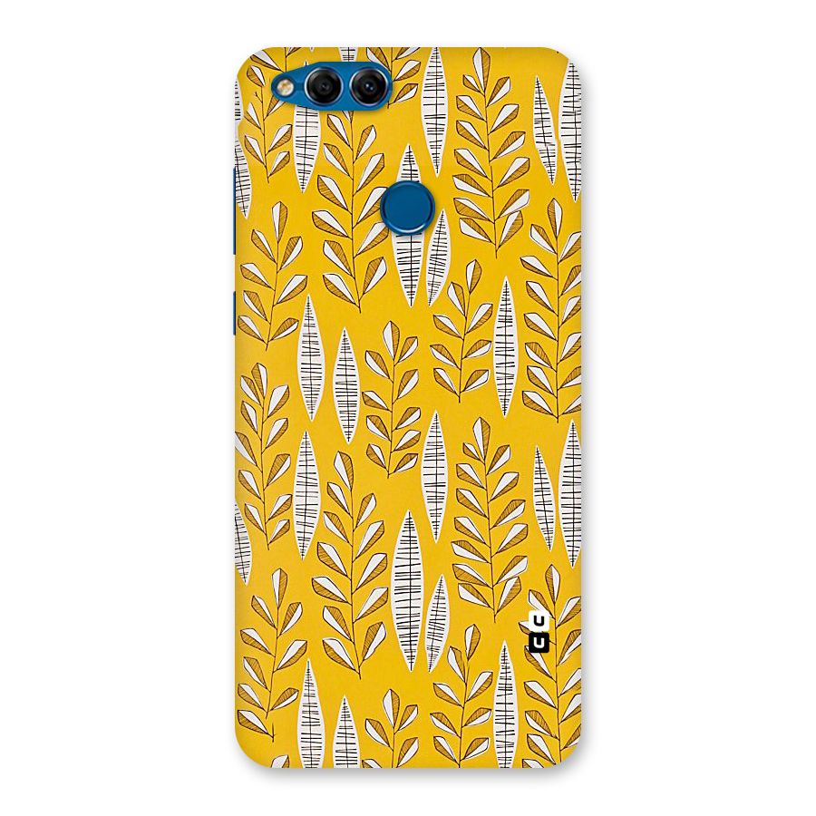 Yellow Leaf Pattern Back Case for Honor 7X