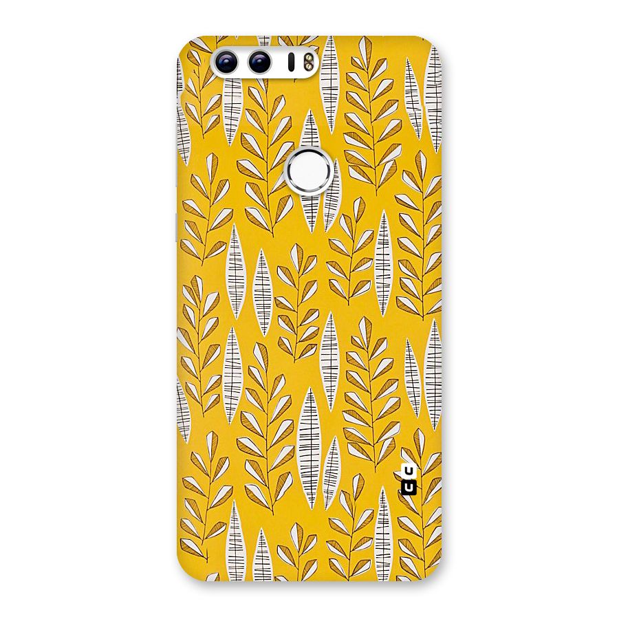 Yellow Leaf Pattern Back Case for Honor 8