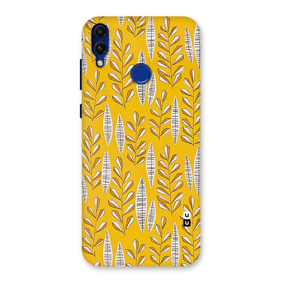 Yellow Leaf Pattern Back Case for Honor 8C