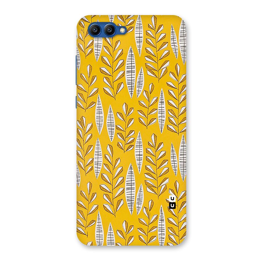 Yellow Leaf Pattern Back Case for Honor View 10