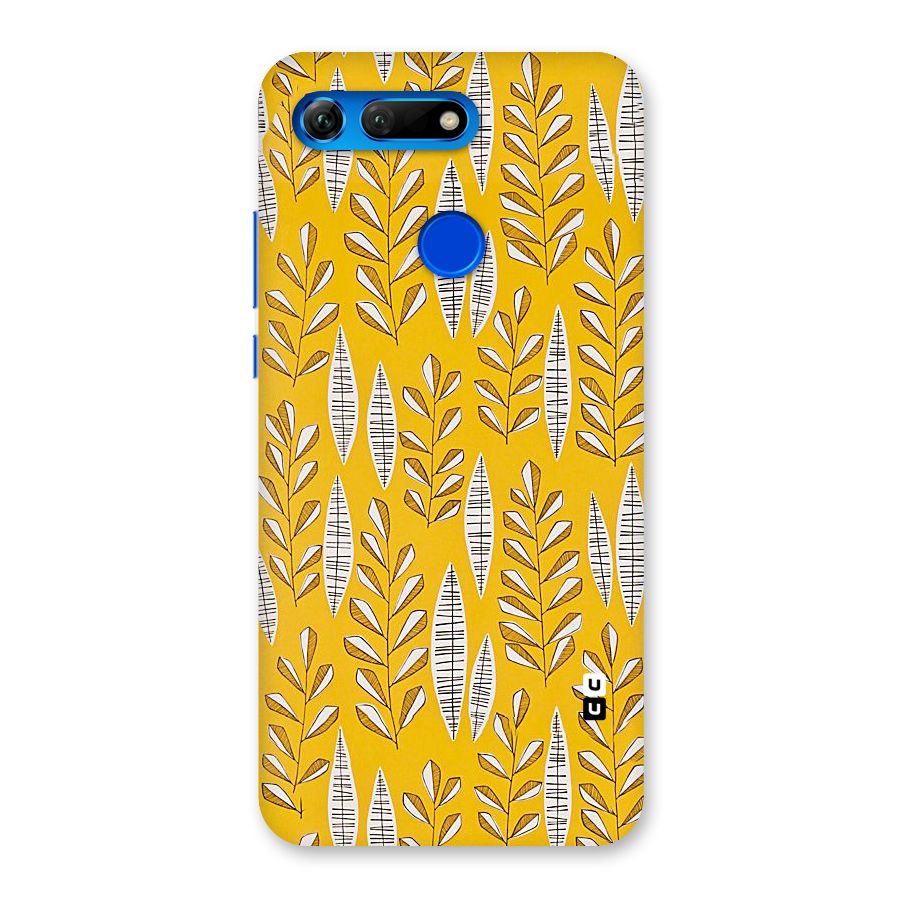 Yellow Leaf Pattern Back Case for Honor View 20