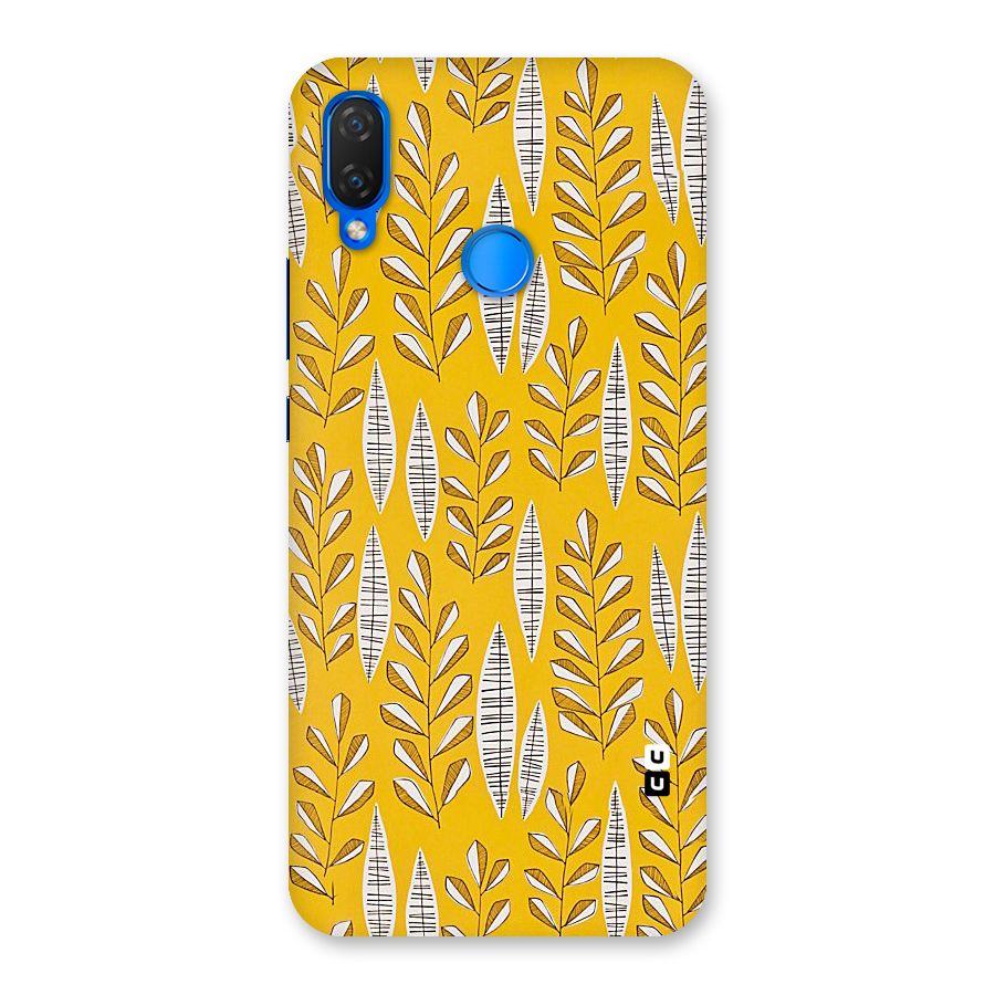 Yellow Leaf Pattern Back Case for Huawei P Smart+