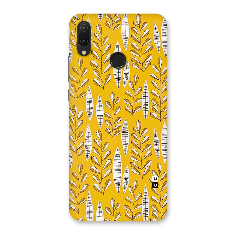 Yellow Leaf Pattern Back Case for Huawei Y9 (2019)