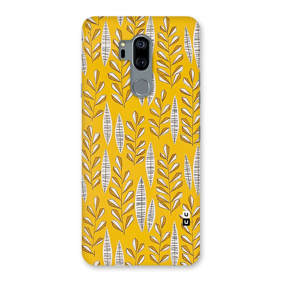 Yellow Leaf Pattern Back Case for LG G7