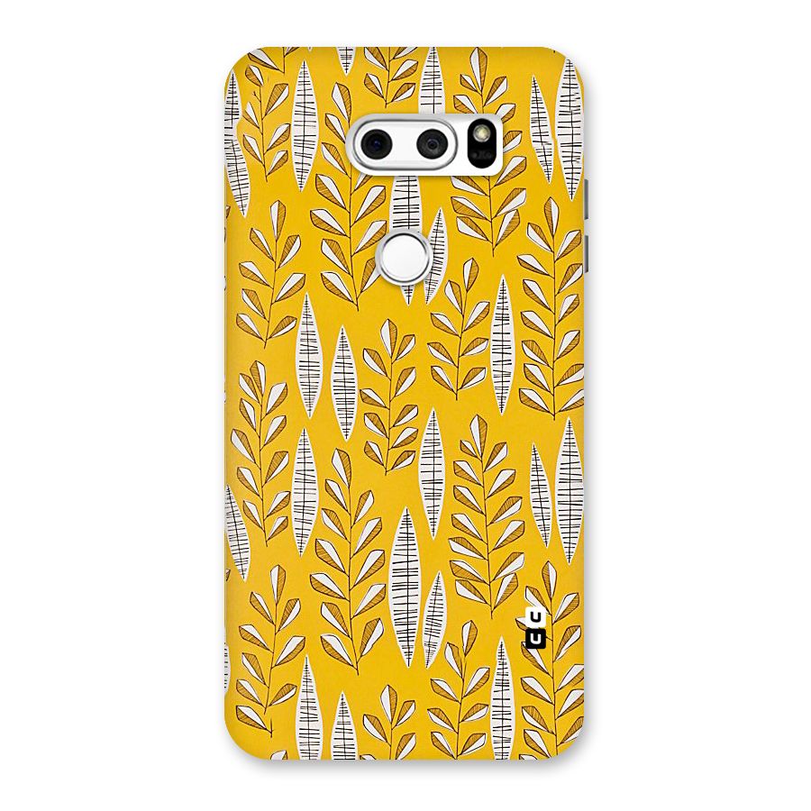 Yellow Leaf Pattern Back Case for LG V30